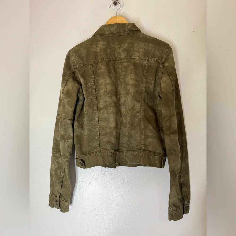 Free People Green Military‎ Camouflage Jean Jacket Small - Picture 2 of 6
